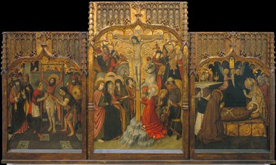 Martyrium des Heiligen Bartholomäus, Kalvarienberg und Tod der Heiligen Maria Magdalena von Jaume Huguet